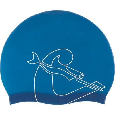 CRESSI Eddie Swim Cap Unisex Swimming Cap, Blue/White, One Size CRESSI Eddie Swim Cap Unisex Swimming Cap, Blue/White, One Size