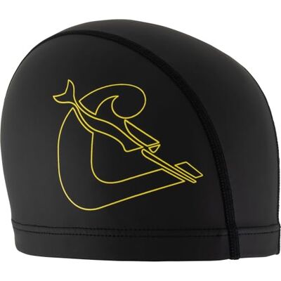 CRESSI Senna Swim Cap Pu Coated Black/Yellow Adult Swimming Cap Made of Soft Fabric with PU Coating, Black/Yellow, One Size CRESSI Senna Swim Cap Pu Coated Black/Yellow Adult Swimming Cap Made of Soft Fabric with PU Coating, Black/Yellow, One Size