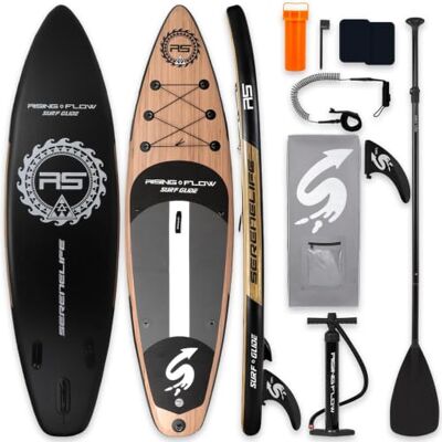 SereneLife Paddle Board Inflatable Stand Up SUP 32in Wide Stable All Round Design for Adults and Kids – Paddle Board Non Slip EVA Deck Complete Kit with Paddle Pump Backpack Leash SereneLife Paddle Board Inflatable Stand Up SUP 32in Wide Stable All Round Design for Adults and Kids – Paddle Board Non Slip EVA Deck Complete Kit with Paddle Pump Backpack Leash