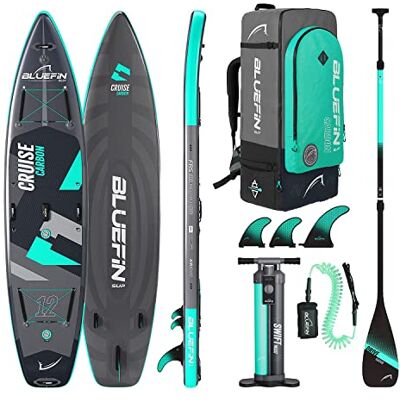 Bluefin SUP Cruise Carbon 12' Inflatable Paddle Board Adult board Cruise 12' Paddleboard Package Portable & Travel safe Carbon Paddle Board Accessories included Bluefin SUP Cruise Carbon 12' Inflatable Paddle Board Adult board Cruise 12' Paddleboard Package Portable & Travel safe Carbon Paddle Board Accessories included