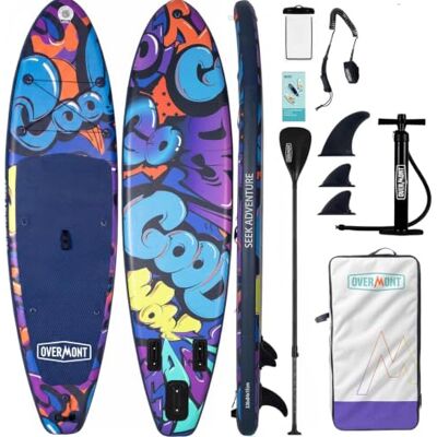 OVERMONT Inflatable Stand Up Paddle Board 10'6" x 33" x 6 OVERMONT Inflatable Stand Up Paddle Board 10'6" x 33" x 6