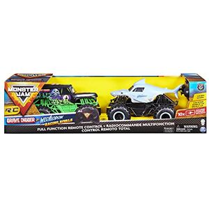 Monster Cable , Amazon Exclusive Official Grave Digger Vs. Megalodon Racing Rivals Remote Control Trucks, 1:24 Scale (Only Available On Amazon) Monster Cable , Amazon Exclusive Official Grave Digger Vs. Megalodon Racing Rivals Remote Control Trucks, 1:24 Scale (Only Available On Amazon)