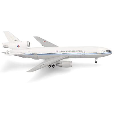 Herpa Model Aircraft Royal Netherlands AF Douglas KDC-10 Extender 334 Sqn, Eindhoven AB T-264 "Prins Bernhard", miniature at 1:500 scale, collector's item, aircraft model without stand, metal Herpa Model Aircraft Royal Netherlands AF Douglas KDC-10 Extender 334 Sqn, Eindhoven AB T-264 "Prins Bernhard", miniature at 1:500 scale, collector's item, aircraft model without stand, metal