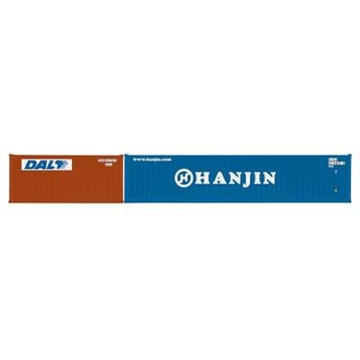 Hornby Wagons R60128 DAL & Hanjin, Container Pack, 1 x 20' and 1 x 40' Containers Era 11 Train Toy, 00 Gauge Wagons & Freight for Train Set, Models for Adults 1:76 Scale Model Gift Hornby Wagons R60128 DAL & Hanjin, Container Pack, 1 x 20' and 1 x 40' Containers Era 11 Train Toy, 00 Gauge Wagons & Freight for Train Set, Models for Adults 1:76 Scale Model Gift