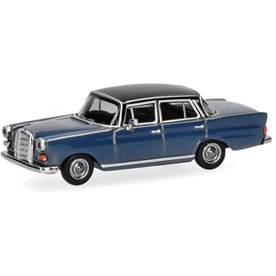 Herpa model car Mercedes-Benz 200 Heckflosse, blue/black, 1:87 scale miniature, collector’s item, Made in Germany, plastic model Herpa model car Mercedes-Benz 200 Heckflosse, blue/black, 1:87 scale miniature, collector’s item, Made in Germany, plastic model