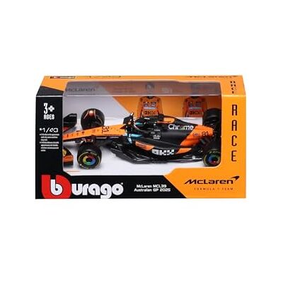 Bburago McLaren F1 MCL39 2025#81 Piastri, 1:43 Scale Diecast Car with Authentic Details, McLaren F1 Replica, Papaya/Black Livery, Officially Licensed, Recommended Age 3+ Years Bburago McLaren F1 MCL39 2025#81 Piastri, 1:43 Scale Diecast Car with Authentic Details, McLaren F1 Replica, Papaya/Black Livery, Officially Licensed, Recommended Age 3+ Years