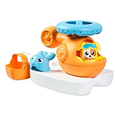 Toomies E73305C Splash & Rescue Helicopter Water Spinning Bath Floating Toy with Squirting Pilot – Rescue Bucket & Dolphin with Pouring Action – Suitable from 12 Months Toomies E73305C Splash & Rescue Helicopter Water Spinning Bath Floating Toy with Squirting Pilot – Rescue Bucket & Dolphin with Pouring Action – Suitable from 12 Months