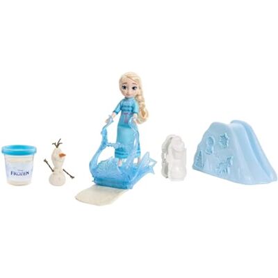 Mattel Disney Frozen Toys, Young Elsa Doll (5.5 in) in Nightgown Fashion with Dough, Olaf Mold, Ice Sled & Snow Hill Accessories, Inspired by Movie, JJP87 Mattel Disney Frozen Toys, Young Elsa Doll (5.5 in) in Nightgown Fashion with Dough, Olaf Mold, Ice Sled & Snow Hill Accessories, Inspired by Movie, JJP87