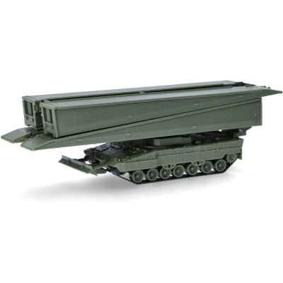 Herpa model Bridgelaying tank Leguan 26m, undecorated, on a scale of 1:87, Military, plastic miniature, designed in Germany, model building, collectors edition Herpa model Bridgelaying tank Leguan 26m, undecorated, on a scale of 1:87, Military, plastic miniature, designed in Germany, model building, collectors edition