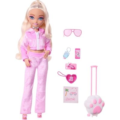 Barbie Dream Besties Weekend Getaway Malibu Doll and Accessories, Fashion Doll with Removable Fashions & 7 Travel Themed Toy Pieces, JMV16 Barbie Dream Besties Weekend Getaway Malibu Doll and Accessories, Fashion Doll with Removable Fashions & 7 Travel Themed Toy Pieces, JMV16