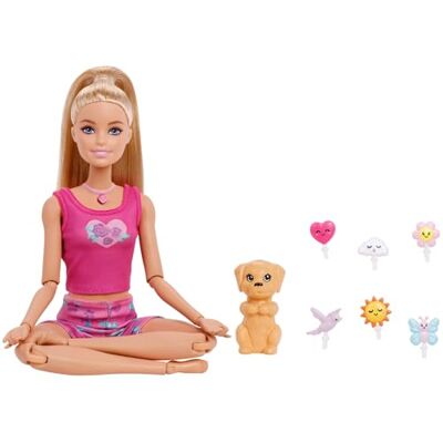 Barbie Mindful Moves Doll in Yoga Clothes with 6 Meditation Modes Prompted by Lights, Sound and Music, Puppy with 6 Plug-in Accessories, Blonde, JJN55 Barbie Mindful Moves Doll in Yoga Clothes with 6 Meditation Modes Prompted by Lights, Sound and Music, Puppy with 6 Plug-in Accessories, Blonde, JJN55