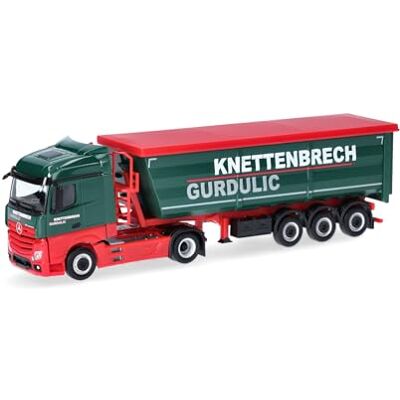 Herpa Truck Model Mercedes-Benz Actros Streamspace Tipper Semi-Trailer "Knettenbrech & Gurdulic" (Hesse/Wiesbaden), miniature at a scale of 1:87, collectible, Made in Germany, plastic Herpa Truck Model Mercedes-Benz Actros Streamspace Tipper Semi-Trailer "Knettenbrech & Gurdulic" (Hesse/Wiesbaden), miniature at a scale of 1:87, collectible, Made in Germany, plastic