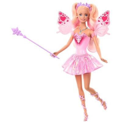 Barbie Mattel Fairy Doll with Toy Wand & Fashion Accessories, Fantasy Theme with Color-Change Fun on Wings & Outfit, JCP76 Barbie Mattel Fairy Doll with Toy Wand & Fashion Accessories, Fantasy Theme with Color-Change Fun on Wings & Outfit, JCP76