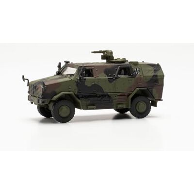 Herpa Military Model All-Protection Transport Vehicle (ATF) Dingo with KMW 1530, Decorated, Miniature Scale 1:87, Collectable, Made in Germany, Plastic Herpa Military Model All-Protection Transport Vehicle (ATF) Dingo with KMW 1530, Decorated, Miniature Scale 1:87, Collectable, Made in Germany, Plastic