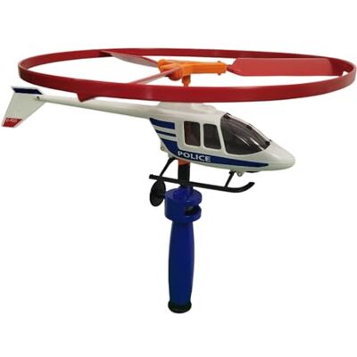 GÜNTHER FLUGSPIELE 1686 Police helicopter, approx. Ø 27 cm, police helicopter with quick start lever, flying toy for children from 6 years GÜNTHER FLUGSPIELE 1686 Police helicopter, approx. Ø 27 cm, police helicopter with quick start lever, flying toy for children from 6 years