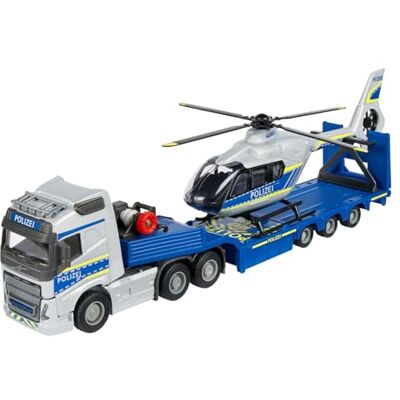 Majorette Grand Series SOS Volvo FH-16 Police Truck With Helicopter Die-Cast Toy Larger 1:43 Scale With Towing Winch With Rope And Hooks Batteries Included Majorette Grand Series SOS Volvo FH-16 Police Truck With Helicopter Die-Cast Toy Larger 1:43 Scale With Towing Winch With Rope And Hooks Batteries Included