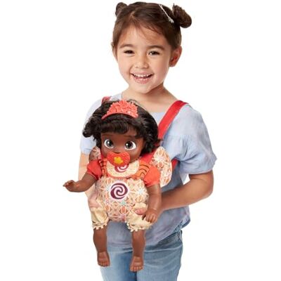 Moana Baby Doll with Carrier Set, Official Disney by Jakks Pacific, Includes Baby Moana Doll with Baby Carrier, and Accessories, for Girls, Roleplay Fun for Kids 2+ Moana Baby Doll with Carrier Set, Official Disney by Jakks Pacific, Includes Baby Moana Doll with Baby Carrier, and Accessories, for Girls, Roleplay Fun for Kids 2+
