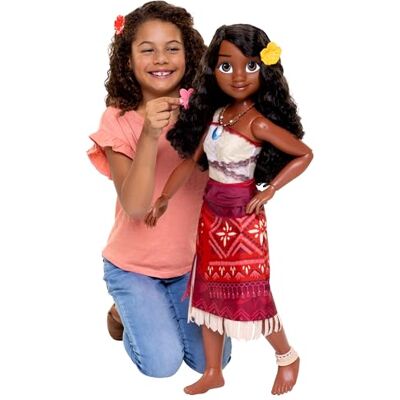 Princess Jakks Pacific Moana Playdate 32" / 81cm Doll, Official Disney, My Size Articulated Doll, Includes Hair Brush and Hair Accessories to Wear, Fun Paper Pua and HeiHei, for 3+ Princess Jakks Pacific Moana Playdate 32" / 81cm Doll, Official Disney, My Size Articulated Doll, Includes Hair Brush and Hair Accessories to Wear, Fun Paper Pua and HeiHei, for 3+