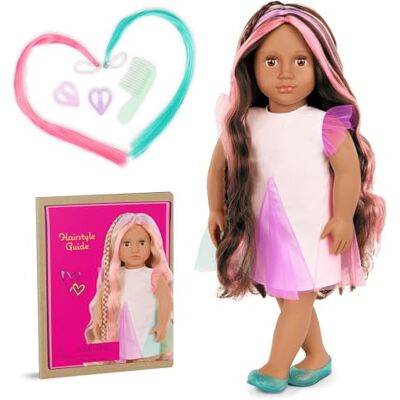 Our Generation Tania -inchFrom Hair to There-inch Lifelike Brown Eyes & Ultra-Long Rainbow Hair Extendable Braid & Styling Accessories Pretend Play Toy for Kids 3 Years + Our Generation Tania -inchFrom Hair to There-inch Lifelike Brown Eyes & Ultra-Long Rainbow Hair Extendable Braid & Styling Accessories Pretend Play Toy for Kids 3 Years +