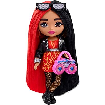 Barbie Extra Mini Lalka 14 cm Czarno Czerw Wl Hkp88 Barbie Extra Mini Lalka 14 cm Czarno Czerw Wl Hkp88