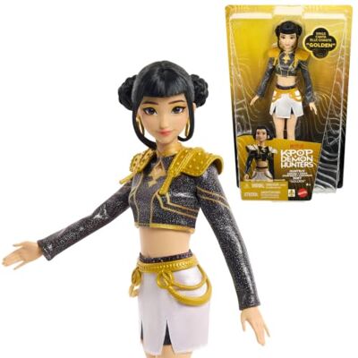 Mattel KPop Demon Hunters HUNTR/X Zoey “Golden” Singing Doll in Removable Signature Outfit & 5 Posable Joints, Inspired by the Movie, JRN42 Mattel KPop Demon Hunters HUNTR/X Zoey “Golden” Singing Doll in Removable Signature Outfit & 5 Posable Joints, Inspired by the Movie, JRN42