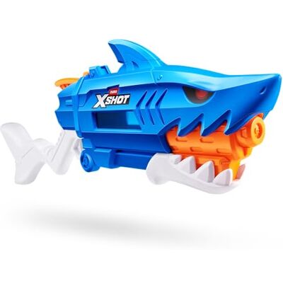 XSHOT Fast-Fill Shark Attack Water Blaster by ZURU – Rapid-Fill Water Blaster with Shark Design, 33ft Range & 750ml Tank, Outdoor Summer Toy for Kids Ages 5+, Blue XSHOT Fast-Fill Shark Attack Water Blaster by ZURU – Rapid-Fill Water Blaster with Shark Design, 33ft Range & 750ml Tank, Outdoor Summer Toy for Kids Ages 5+, Blue