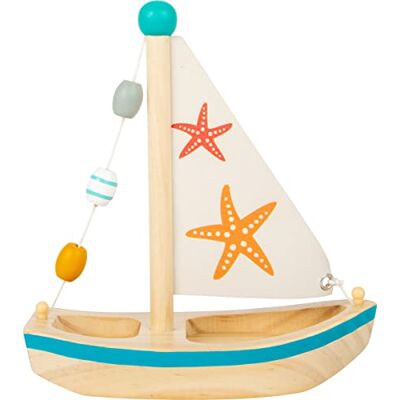 small foot 11658 Wooden Starfish Sailboat, Swimming Toy for Water, for Children Aged 24+ Months, Multicoloured small foot 11658 Wooden Starfish Sailboat, Swimming Toy for Water, for Children Aged 24+ Months, Multicoloured