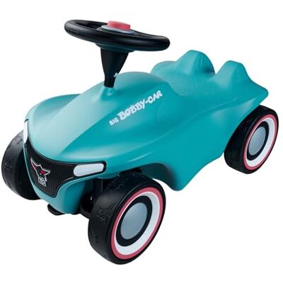 BIG Bobby Car Neo Azure Ride-On Car from 1 Year, Limited Edition in Trendy Colour 2023 Azure Blue, Car for Children with Whisper Tyres, Safety Steering Wheel and Horn, 1-5 Years (max. 50 kg) BIG Bobby Car Neo Azure Ride-On Car from 1 Year, Limited Edition in Trendy Colour 2023 Azure Blue, Car for Children with Whisper Tyres, Safety Steering Wheel and Horn, 1-5 Years (max. 50 kg)