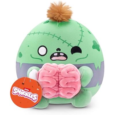 Snackles Series 1, Plush 8-inch Zombie with Brain (ZACK) by ZURU, Plush with Snack Accessory Snackles Series 1, Plush 8-inch Zombie with Brain (ZACK) by ZURU, Plush with Snack Accessory