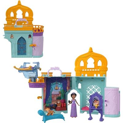 Mattel Disney Princess Toys, Jasmine Stackable Castle Doll House Playset with Small Doll, 2 Friends and 7 Pieces, Inspired by the Disney Movie, Kids Travel Toys and Gifts, HPV04 Mattel Disney Princess Toys, Jasmine Stackable Castle Doll House Playset with Small Doll, 2 Friends and 7 Pieces, Inspired by the Disney Movie, Kids Travel Toys and Gifts, HPV04