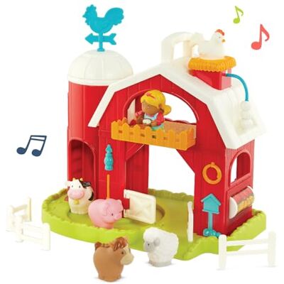 Battat Farm Animal Toys, 10-Piece Set, Toddler Includes 1 musical barn, 5 farm animals, 2 fences, 1 farmer, and 1 weathervane with songs, sounds, and movable, 2+ Years Battat Farm Animal Toys, 10-Piece Set, Toddler Includes 1 musical barn, 5 farm animals, 2 fences, 1 farmer, and 1 weathervane with songs, sounds, and movable, 2+ Years