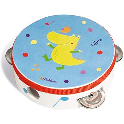 Eichhorn 100003483 Musical Tambourine with Cute Animal Motif, Musical Instrument Made of Wood, Colourful, 14.5 x 14.5 x 4.5 cm, from 1 Year Eichhorn 100003483 Musical Tambourine with Cute Animal Motif, Musical Instrument Made of Wood, Colourful, 14.5 x 14.5 x 4.5 cm, from 1 Year