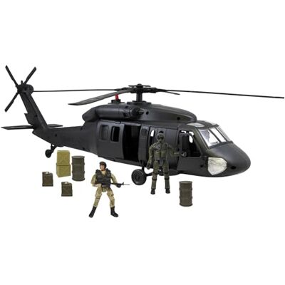 Peterkin WORLD PEACEKEEPERS from 60cm Black Hawk Helicopter with Military Figures 1:18 Scale Action Figures & Accessories Ages 3+ Peterkin WORLD PEACEKEEPERS from 60cm Black Hawk Helicopter with Military Figures 1:18 Scale Action Figures & Accessories Ages 3+