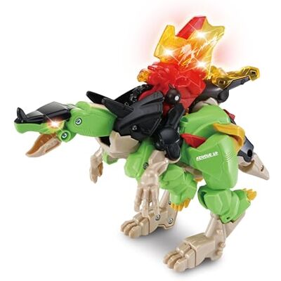VTech Switch & Go Dinos Armour Up Triceratops Spinosaurus, Interactive Dinosaur Toy with Lights & Sounds Effects, Transform Dino Into Motorbike, For Kids 3, 4, 5+ Years, English Version VTech Switch & Go Dinos Armour Up Triceratops Spinosaurus, Interactive Dinosaur Toy with Lights & Sounds Effects, Transform Dino Into Motorbike, For Kids 3, 4, 5+ Years, English Version