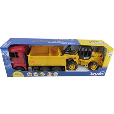 Bruder MAN TGA Construction Truck And Articulated Loader Bruder MAN TGA Construction Truck And Articulated Loader
