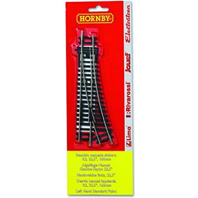 Hornby HT8302 OO Gauge Left Hand Point Blister Pack Extra Track Pieces for Model Railway Sets, Model Train Track Pieces Scale 1:76, Red Hornby HT8302 OO Gauge Left Hand Point Blister Pack Extra Track Pieces for Model Railway Sets, Model Train Track Pieces Scale 1:76, Red