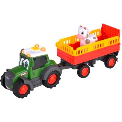 Dickie Toys ABC Fendti Farm Tractor from 1 Year (30 cm) Fendt Tractor with Colourful Animal Transporter and Cow, Toy Vehicle with Light and Sound to Promote Motor Skills for Toddlers Dickie Toys ABC Fendti Farm Tractor from 1 Year (30 cm) Fendt Tractor with Colourful Animal Transporter and Cow, Toy Vehicle with Light and Sound to Promote Motor Skills for Toddlers