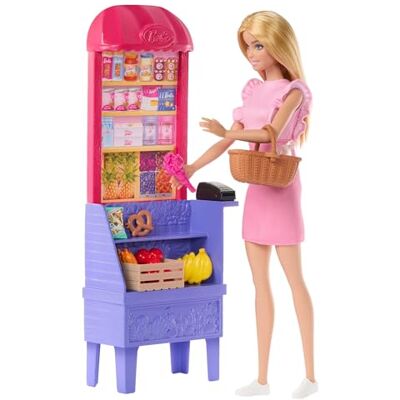 Barbie and Teresa Recipe for Friendship Fashion Doll & Playset, Malibu at the Market Theme with 11 Accessories Including Market Stand & Food, JCT05 Barbie and Teresa Recipe for Friendship Fashion Doll & Playset, Malibu at the Market Theme with 11 Accessories Including Market Stand & Food, JCT05