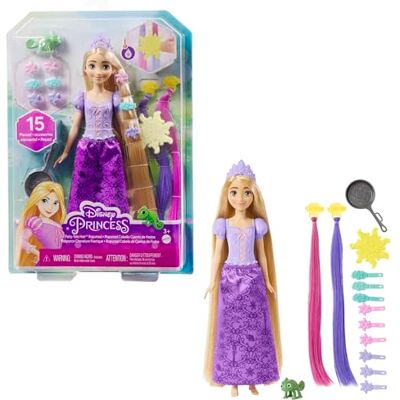 Mattel Disney Princess Toy Rapunzel Doll with Color-Changing Hair Extensions and Styling Accessories Mattel Disney Princess Toy Rapunzel Doll with Color-Changing Hair Extensions and Styling Accessories