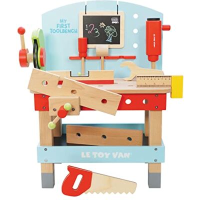 Le Toy Van Cars & Construction Educational My First Tool Bench Toy Wooden Tool Bench Set For Role Play Pretend Play Wooden Tools Suitable For 3 Year Olds And Older, Blue Le Toy Van Cars & Construction Educational My First Tool Bench Toy Wooden Tool Bench Set For Role Play Pretend Play Wooden Tools Suitable For 3 Year Olds And Older, Blue