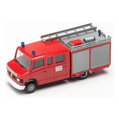 Herpa Basic truck model Mercedes-Benz T2 LF 8/6 "fire brigade", on a scale of 1:87, plastic miniature, made in Germany, entry-level model Herpa Basic truck model Mercedes-Benz T2 LF 8/6 "fire brigade", on a scale of 1:87, plastic miniature, made in Germany, entry-level model
