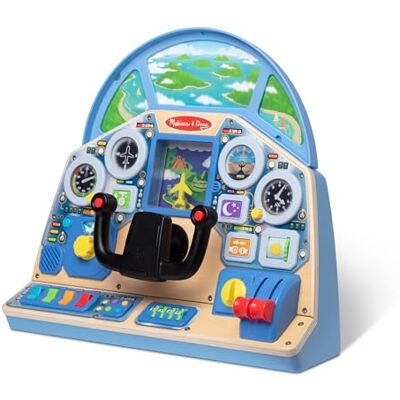 Melissa & Doug Jet Pilot Interactive Dashboard Wooden Plane Toys for Kids, Pretend Play for Boys & Girls Age 3+ FSC Certified Melissa & Doug Jet Pilot Interactive Dashboard Wooden Plane Toys for Kids, Pretend Play for Boys & Girls Age 3+ FSC Certified