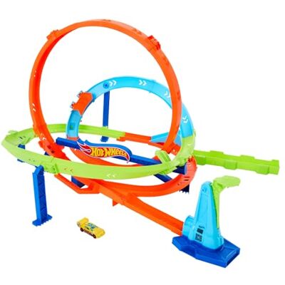 Hot Wheels Let's Race Netflix Toy Car Track Set, Action Loop Cyclone Challenge Track Set, 2 Ways to Play & Easy Storage, with 1:64 Scale Toy Car, HXM94 Hot Wheels Let's Race Netflix Toy Car Track Set, Action Loop Cyclone Challenge Track Set, 2 Ways to Play & Easy Storage, with 1:64 Scale Toy Car, HXM94