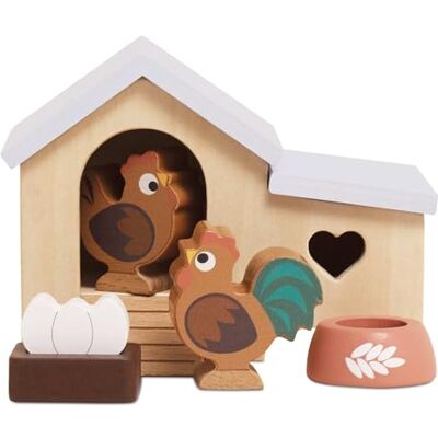 Le Toy Van Wooden Chicken Coop for Dolls House – FSC® 100% Certified Sustainable Wood Toy – Plastic-Free Farm Accessory for Dollhouses – Imaginative Role Play for Kids Le Toy Van Wooden Chicken Coop for Dolls House – FSC® 100% Certified Sustainable Wood Toy – Plastic-Free Farm Accessory for Dollhouses – Imaginative Role Play for Kids