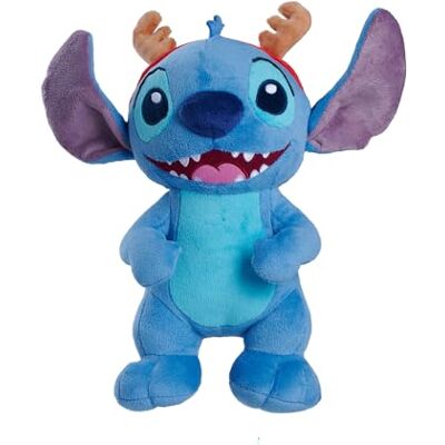 Disney Stitch with Antlers Christmas Plush 25cm tall cuddly character for snuggles or play Disney Stitch with Antlers Christmas Plush 25cm tall cuddly character for snuggles or play