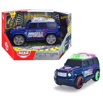 Dickie Toys Mercedes-Benz G-Class Beat Spinner (23 cm) Dancing Streets N BEATZ Toy Car, Motorised, EDM Sound & Colour Changing, Battery Operated, Car for Children from 3 Years Dickie Toys Mercedes-Benz G-Class Beat Spinner (23 cm) Dancing Streets N BEATZ Toy Car, Motorised, EDM Sound & Colour Changing, Battery Operated, Car for Children from 3 Years