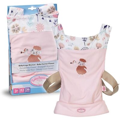 Baby Annabell Baby Doll Carrier Doll accessory with adorable design & floral details Adjustable cushioned straps Wearable on the front & back Suitable for children aged 3+ Baby Annabell Baby Doll Carrier Doll accessory with adorable design & floral details Adjustable cushioned straps Wearable on the front & back Suitable for children aged 3+