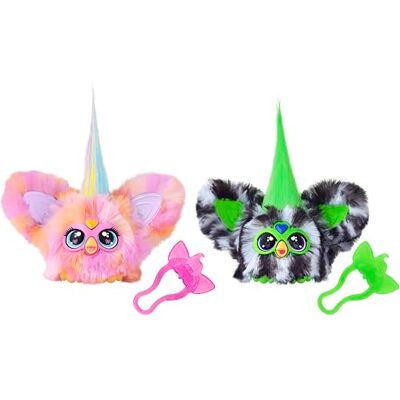 Furby Furblets Fierce and Fabulous Pack of 2 Electronic Plush Toys: May-May and Greenie-Meanie, Rosa, Weiß, Schwarz Furby Furblets Fierce and Fabulous Pack of 2 Electronic Plush Toys: May-May and Greenie-Meanie, Rosa, Weiß, Schwarz