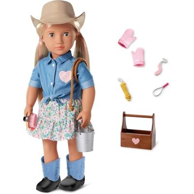 Our Generation Lainey Posable 18-Inch Cowgirl Doll Lifelike Hazel Eyes & Long Blonde Hair Western-Inspired Outfit & Horse Care Accessories Pretend Play Toy for Kids 3 Years + Our Generation Lainey Posable 18-Inch Cowgirl Doll Lifelike Hazel Eyes & Long Blonde Hair Western-Inspired Outfit & Horse Care Accessories Pretend Play Toy for Kids 3 Years +