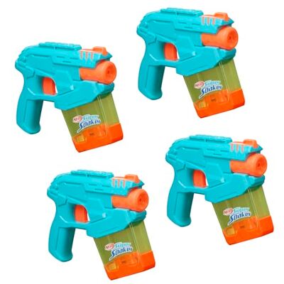 Super Soaker Nerf Mini Dunk-Fill Funpack 4 Water Blasters Easy Instant Fill Tanks, Just Dunk & Go 101 Millilitre Tanks Water Toys For Ages 6+ Super Soaker Nerf Mini Dunk-Fill Funpack 4 Water Blasters Easy Instant Fill Tanks, Just Dunk & Go 101 Millilitre Tanks Water Toys For Ages 6+
